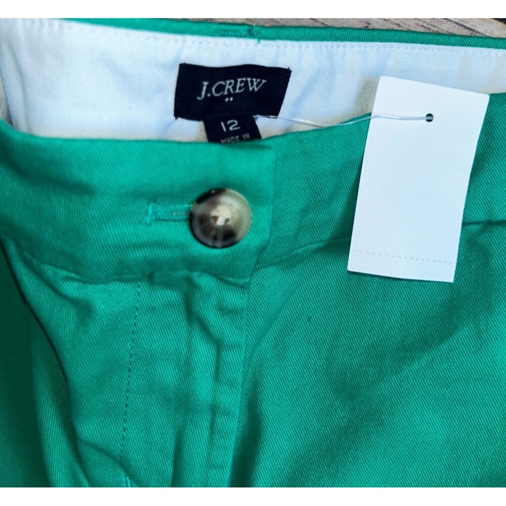 Women's J Crew Factory Green Preppy 7" Classic Chino Short Size 12 - Picture 5 of 5